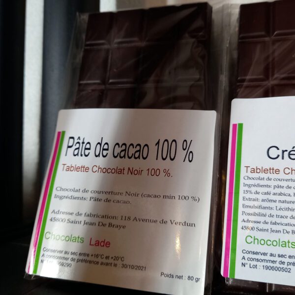 Pâte de Cacao 100% - chocolat noir